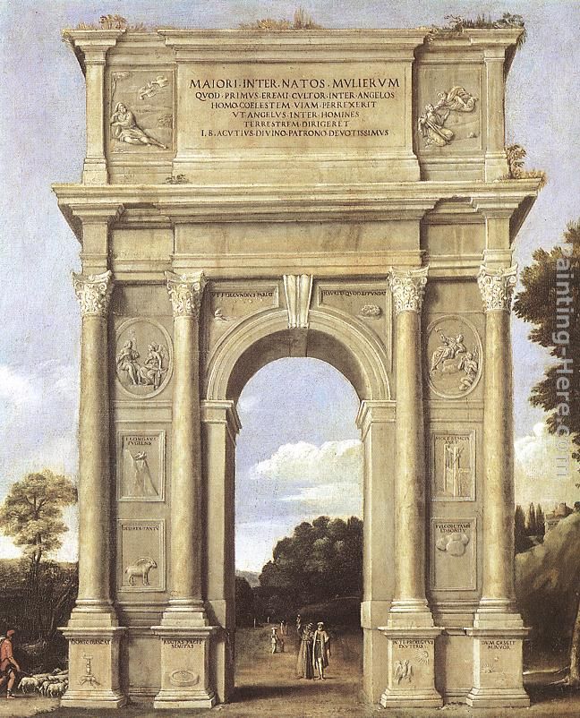 A Triumphal Arch of Allegories painting - Domenichino A Triumphal Arch of Allegories art painting